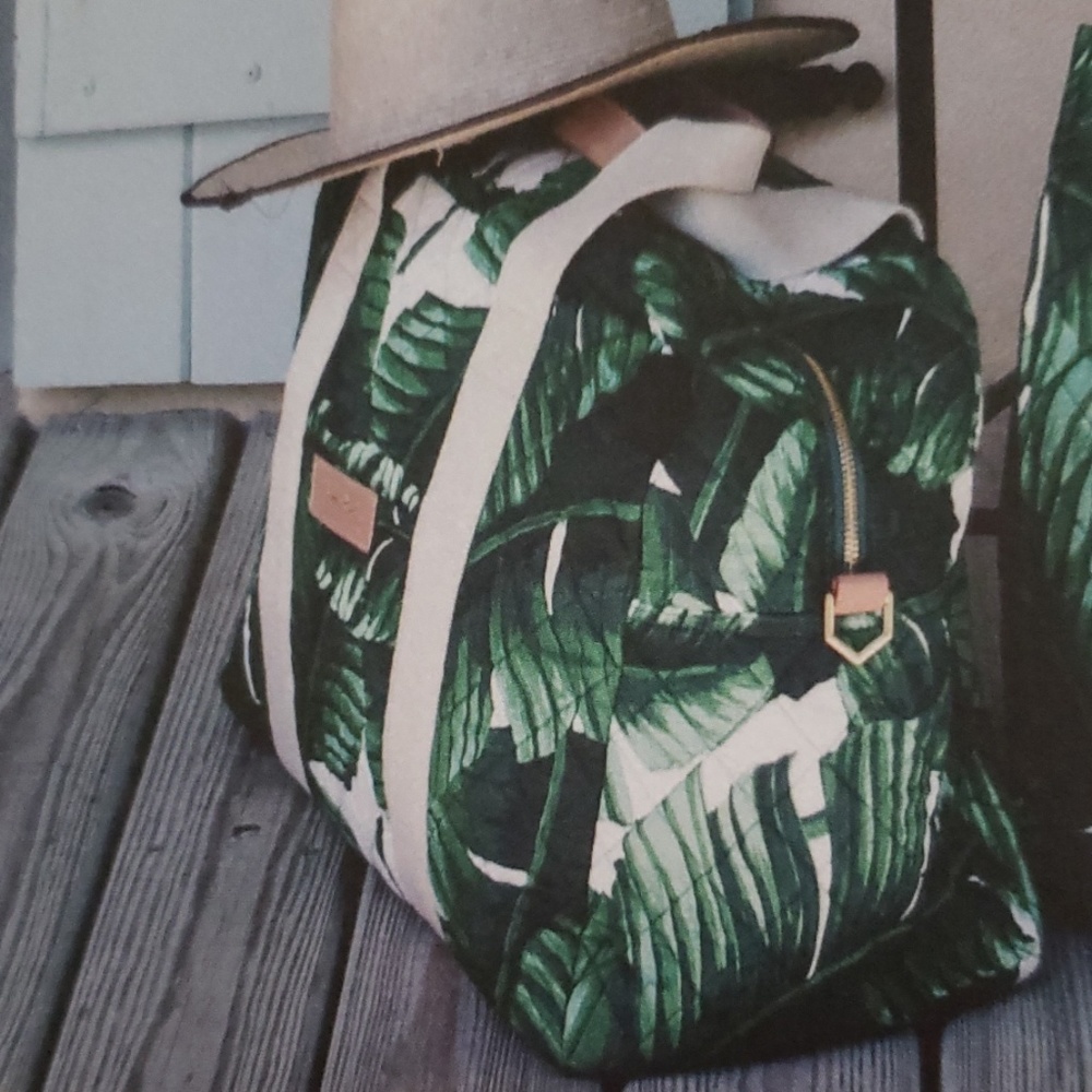 India Hicks Palm Frond Duffle Bag- new